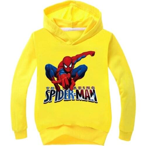Disney Fall Fashion Childrens Clothing Spiderman Hoodies Boys Hooded T-shirts Kids Girls Cartoon Tops Casual Sweatshirts