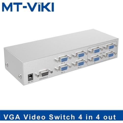 MT-VIKI VGA Switch 4 in 4 out Video Splitter PC Selector Image Distributor IR Remote RS232 Serial Control MT-404CB