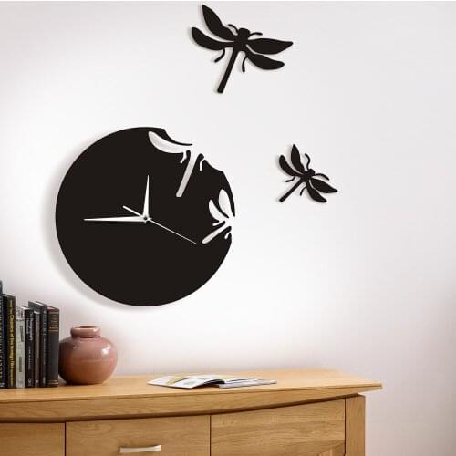 Dragonflies Flew Away Nature Abstract Animals Wall Clock Modern Design Home Decor Bedroom Wall Watch Bridesmaid Gift