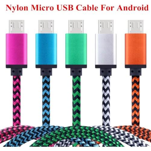 High Quality Nylon Fast Charging Data Sync Cable For Android Mobile Phone OPPO LG Micro USB Cable Tablet Charger Cable Cord