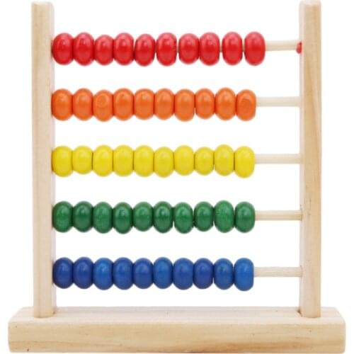 Educational Toy Mini Wooden Abacus Children Early Math Learning Toy Numbers Counting Calculating Beads Abacus Montessori Toys