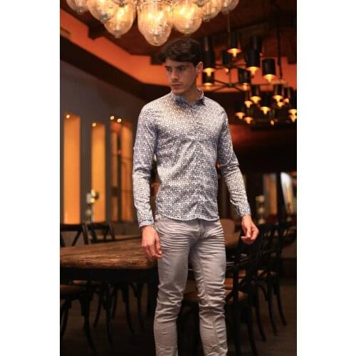 Oxide Brezzy Z18 Daisy Pattern Slim Fit Lycra Male Shirt