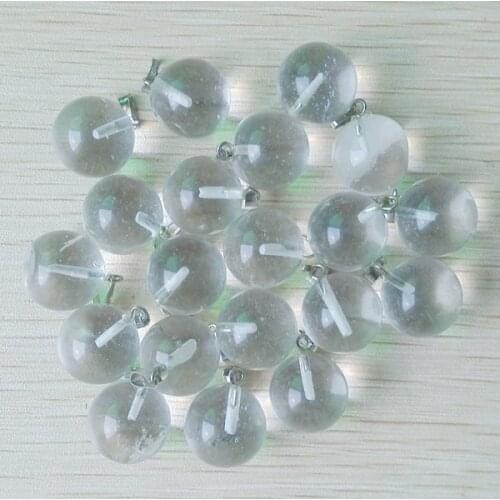 Fashion top quality watermelon white stone Transparent stone round ball charms pendants 50pcs/lot wholesale free shipping