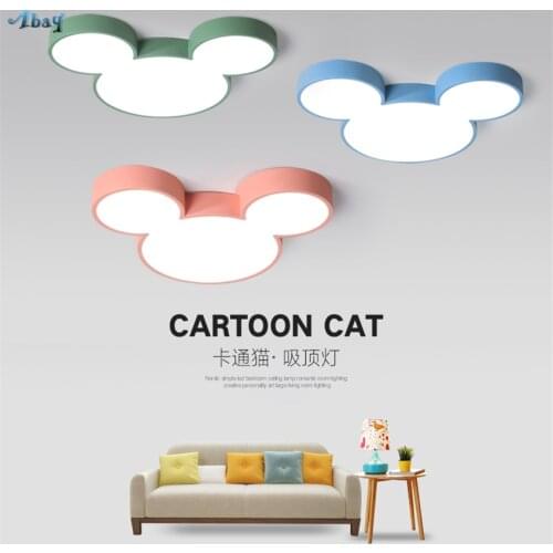 Nordic Modern Cute Mickey Ceiling Lights Pink Children Room Bedroom Living Room Boy Study LED Ceiling Lamps Lighting Fixtures
