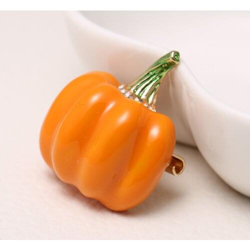 New Fashion Simple Pumpkin-shaped Alloy Drop Oil Brooches Pin Scarf Buckle For Women Girls Jewelry Accessories