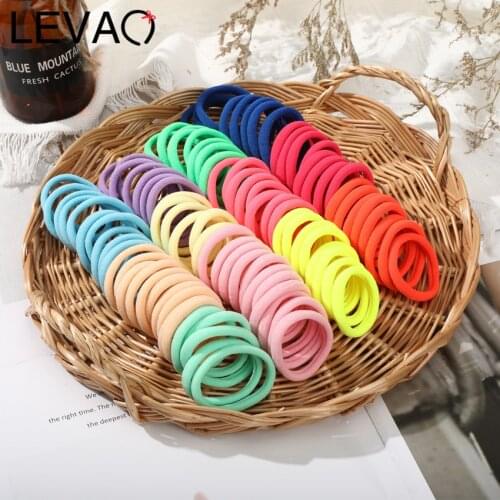 50pcs Girls Solid Color Big Rubber Band Ponytail Holder Gum Headwear Elastic Hair Bands Korean Girl Hair Accessories Ornaments