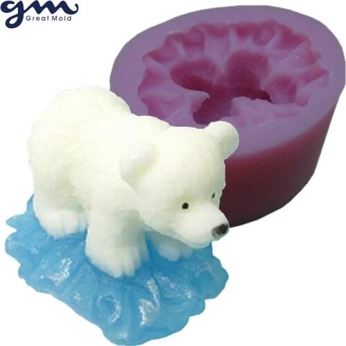 Bear Design Silicone Soap Mold Candle Mold Cake Jelly Molds Scented Gypsum Wax Resin 3D Silicone Molds