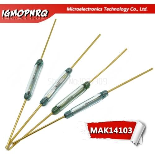 10PCS MKA14103 2*14mm Reed Switch magnetically controlled switches 2mm x 14mm glass