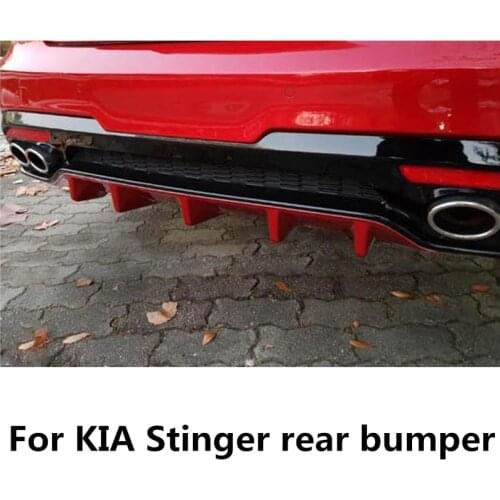 For KIA K8 Stinger PP/carbon fibre Rear Bumper Diffuser Protector KIA K8 Stinger Body kit bumper rear shovel lip rear spoiler