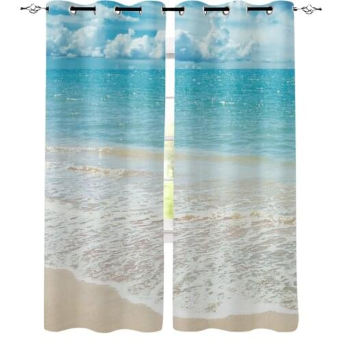 Beach Sky Sea Blackout Curtains For Living Room Window Curtains For Bedroom Kitchen Curtains Drapes Blinds