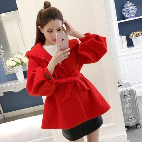 2020 Autumn And Winter New Women Jacket Woolen Short Leisure Coat Female Fashion Slim Clothing Womens Coats Woolen Red Black