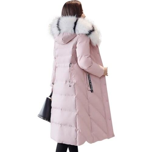 2019 New Winter Fashion Womens Parker Woolen Coat Over Knee Cotton Coat Bread Cotton Jacket Plus Thick Long Paragraph Outerwear