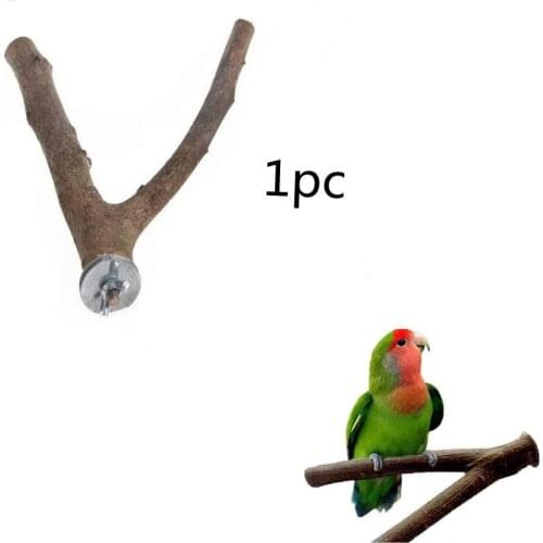 1Pc 20cm Pet Parrot Wood Raw Fork Tree Branch Stand Rack Toy ForBranch Perches Birds Cage Accessories