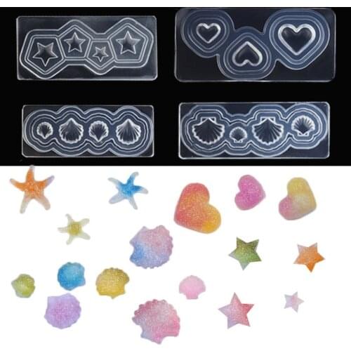 1pcs 3D Nail Art Silicone Carved Mold Stone Heart Crystal Designs Decorations Tools DIY Acrylic Nails Silicon Gel Template