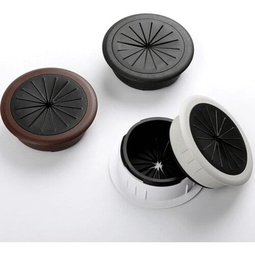1Pcs ABS Plastic Round Cable Box Computer Desk 60MM Computer Table Line Hole Cover Decorative Desk Office Furniture Accessories