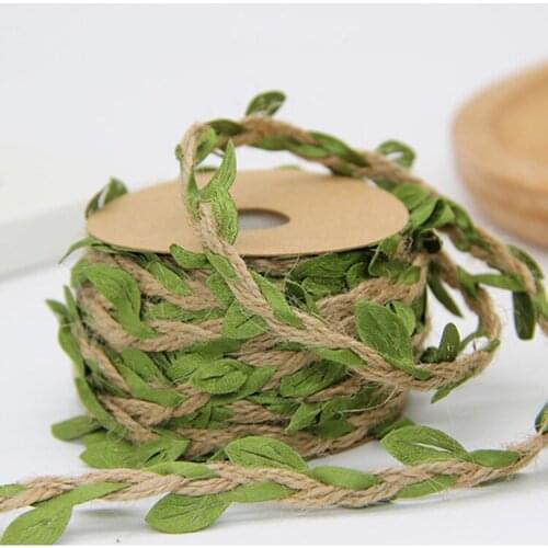 100 meters Green Jute Wax Cord Braided Green Leaf Gift Box String DIY Craft DIYwholesale home decorations for christmas
