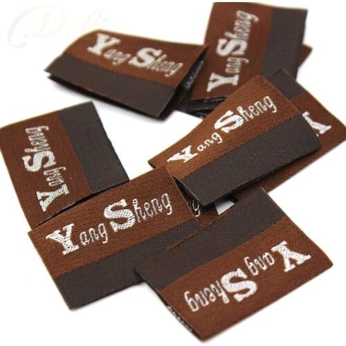 1000pcs customized garment embroidery woven label separate cut folded clothing labels