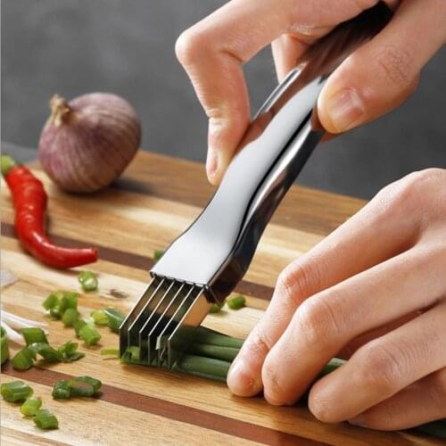 2021Kitchen Multifunction Onion Knife Cutter Graters Vegetable Tool Chopper Sharp Stainless Shredded Green Onion Knife Cut Slice