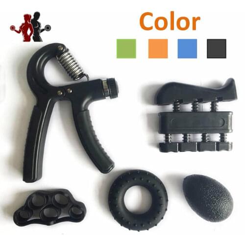 5 Pieces Hand Grip Trainer Set Finger Resistance Band Rubber Ring Adjustable 5-60KG Heavy Grips Fingers Exerciser Ball