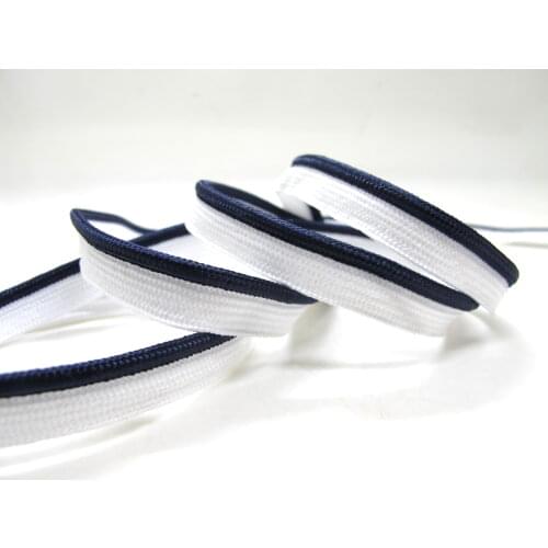 5 Yards 3/8 Inch Navy and White Braided Piping Lip Cord Trim|Pillow Cushion Trim|Upholstery Edging Trim Sewing Supplies