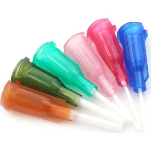 6pcs 6colors DIY Plastic Mixed Syringe Needle Tips Blunt Dispensing Syringe Flexible Tip 14-25Ga For Glue Dispenser