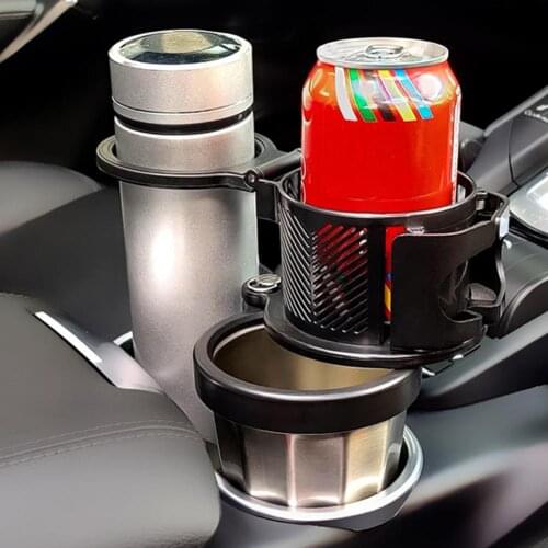Cup Holder 360 Degree Rotating Vehicle-Mounted Water Cup Drink Holder Load Bearing 2 in1 Slip-proof Car Cup Rack w/Phone Holder