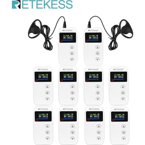 RETEKESS TT110 Wireless Tour Guide System 10Pcs Receiver 2.4GHz For Church Translation Museum traveling Meeting Factory Training