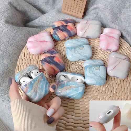 Earphone Case For AirPods 2 Pro Cases Marble Cracked Texture Hard Protective Cover for AirPod 2 1 Air Pods Coque Funda
