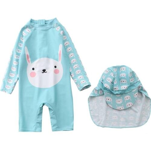 Childrens swimsuits, womens one-piece swimwear, European and American beach surfing suits, sunscreen vacation girls' swimsuit