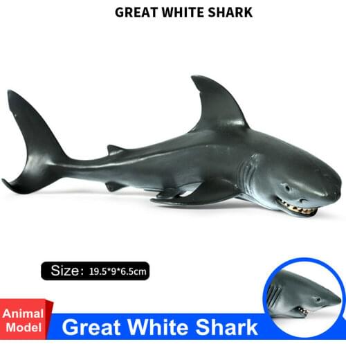 Ocean Figure Great White Shark Wild Animal PVC Model dult Kids Collection Science Education Toys Gift Home Decor