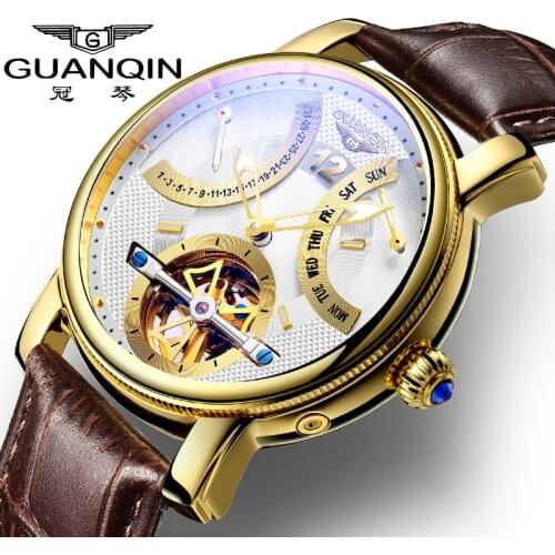 2020 Guanqin GJ16009 top brand mens watch 50m waterproof date clock mens sports watch mens mechanical watch releogio marmano