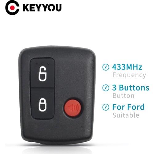 KEYYOU Remote Control Key For Ford Falcon BA BF Territory SX SY Ute/Wagon 2002 - 2010 Fob 2+1 Buttons 433MHZ Smart Car Key