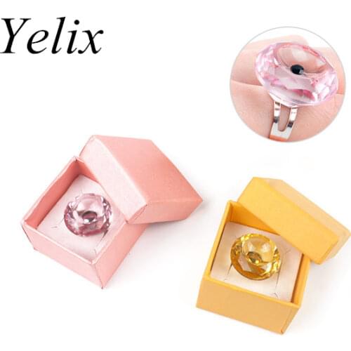 Eyelash Adjustable Glue Ring Crystal Finger Ring Adhesive Eyelash Extension Pallet Holder Makeup Tool