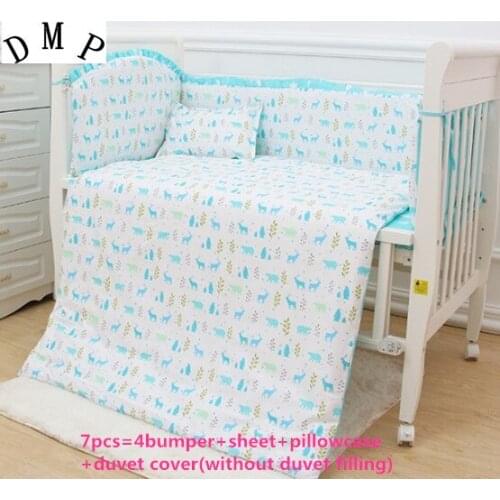 6/7PCS Baby Bedding Sets Cot Bedding Set Crib Bumper juego de cama cuna colecho, 120*60/120*70cm