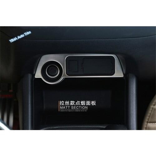 Lapetus New Style ! For Mitsubishi Outlander 2013 - 2017 Stainless Steel Cigarette Lighter Decorative Stickers Trim 1 Pcs