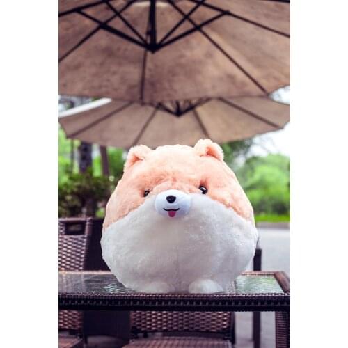 Cute Pet Alliance Chubby Pomeranian Plush Toy Doll Soft Fabric Comfortable Touch Good Elasticity Birthday Present For Girls