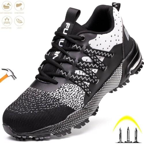 Mens Safety Shoes Insurance Insulated Steel toe Cap Labor Work Boots Anti-smashing Anti-piercing Non-slip Four Seasons Sneakers