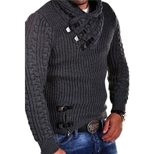 2021 spring and autumn brand new mens sweater long sleeve leather buckle top Pullover mens wear