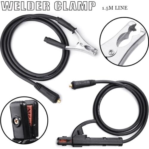 300A Groud Heat Resistant Welding Earth Clamp Clip Set For Mig Tig ARC Welding Machine 1.5M Cable 10-25 Plug Electrode Clamp