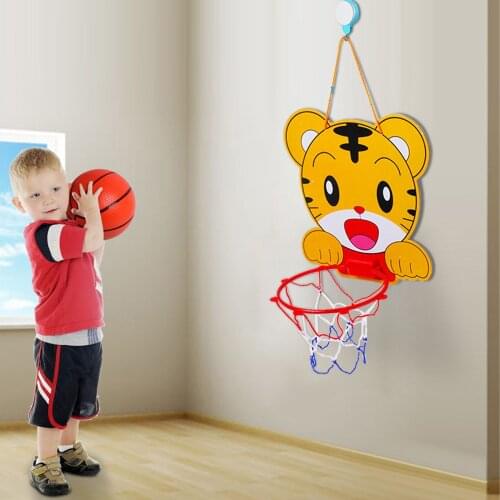 Indoor Baby kids basketball wall Hanging set cartoon tiger frog Funny indoor outdoor sports interactive game toys for children