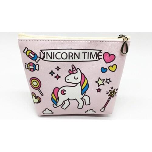 M026 2018 New Cute Unicorn Pattern Coin Purse Keychain Fashion Children Pu Wallet Coin Bag Wholesale