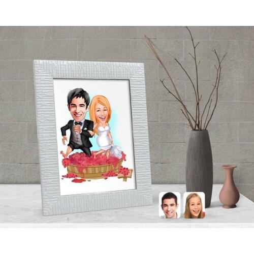 Personalized Maried Caricature Of Decorative Çerçeve-10