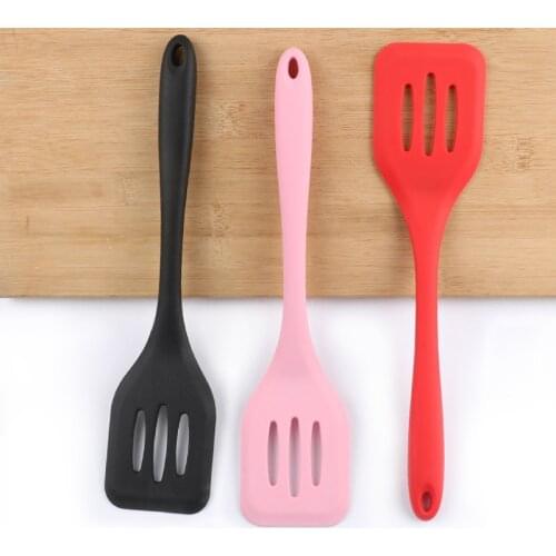 Food Grade Non-stick Silicone Slotted Turner Pot Shovel Frying Pan Silicone Spatula Cooking Utensils Kitchen Accessories