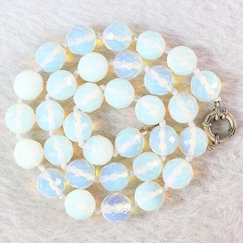Popular 10mm Round Faceted Sri Lanka Moonstone Necklace 18