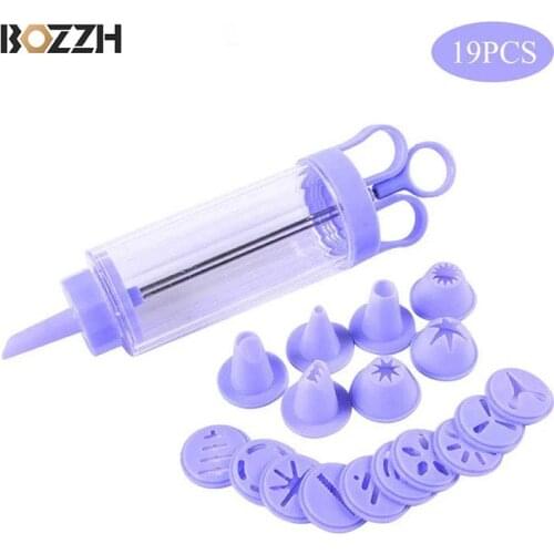 BOZZH DIY Manual Cookie Press Maker Machine Gun Decorating Squeezing Machine for Making Churros Device Fritters Baking Tool