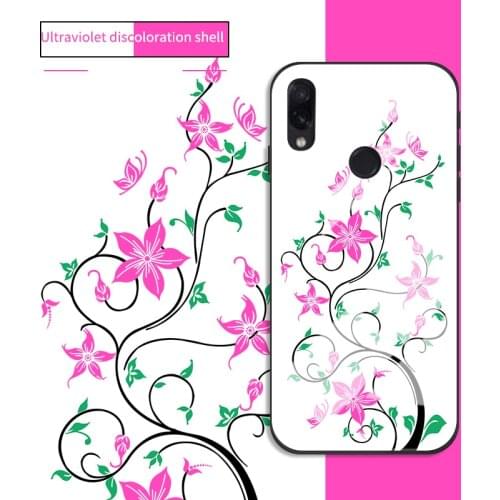 Luxury Floral Silicone Case For Xiaomi Redmi 7 Pro 7A High Tech Ultraviolet Light Cover For Xiaomi Redmi Note 5 6 7 Pro Global