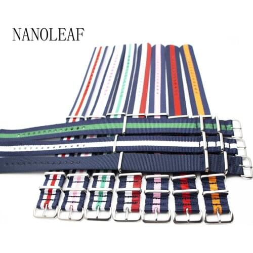 NANOLEAF Wristband for NATO Watch Band 18mm 20mm 22mm 24mm Replacement Strap with Stainless Steel Buckle 41 Colors Optional