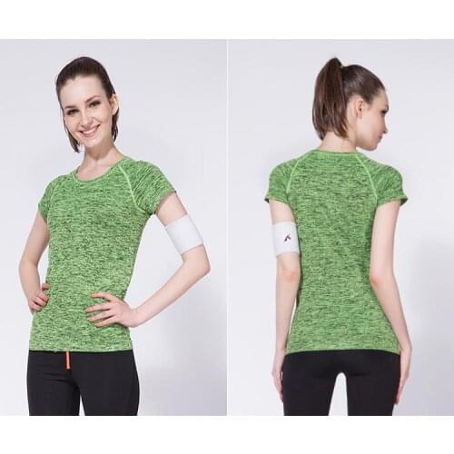 Gym O-Neck T-shirt Compression Tights Womens Sport T-shirts Dry Quick Running Short Sleeve Tee Fitness Women Clothes