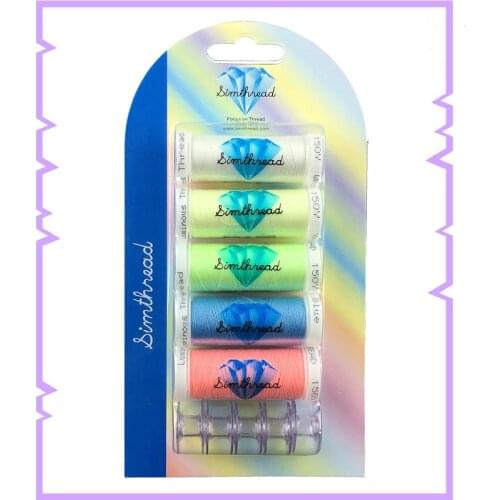 Simthread Five Colors Glow Thread 150y/cone Polyester Shiny Luminous Embroidery Thread +Free Shipping