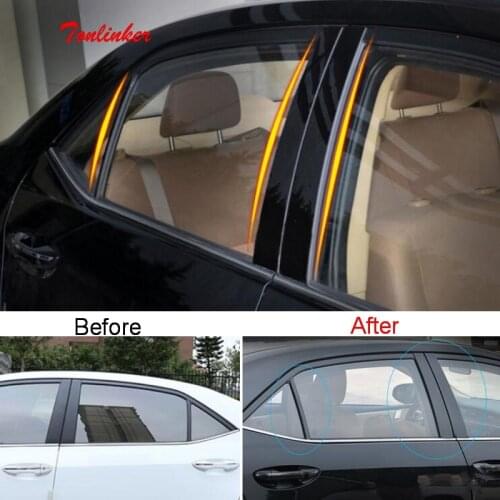 Tonlinker Modification Pillar Mirror Cover Case Stickers For TOYOTA Corolla Altis 2014-16 Car Styling 6 PCS PC with logo Sticker